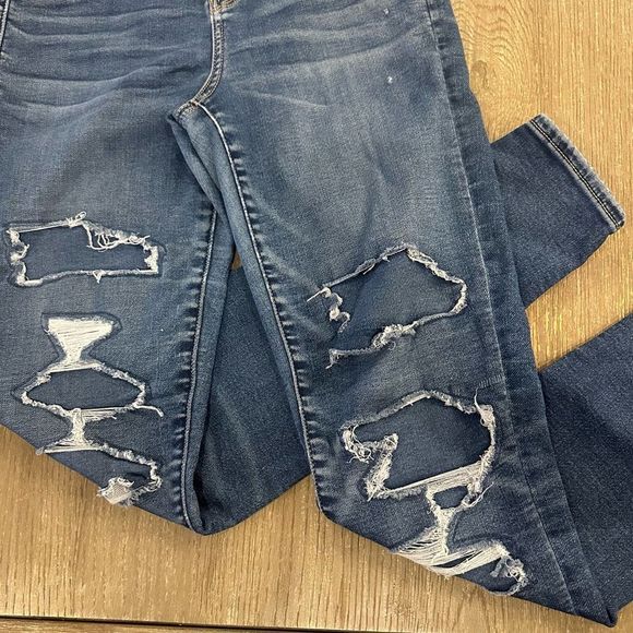AE American Eagle Next Level Stretch Patched Distressed Jeans - Picture 3 of 14